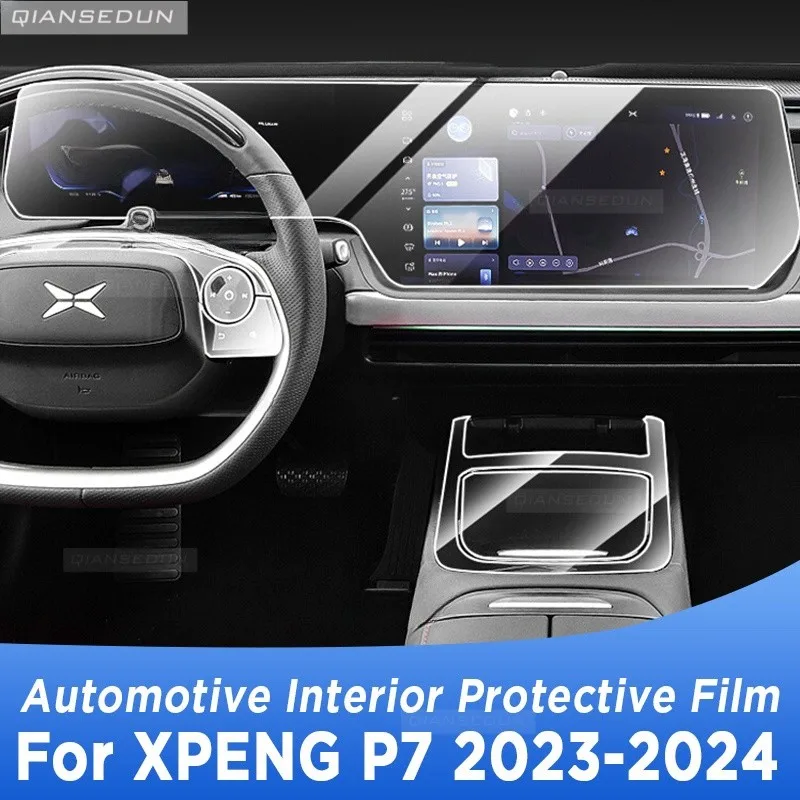 

For XPENG P7 2023 2024 Gearbox Panel Navigation Screen Automotive Interior TPU Protective Film Cover Anti-Scratch