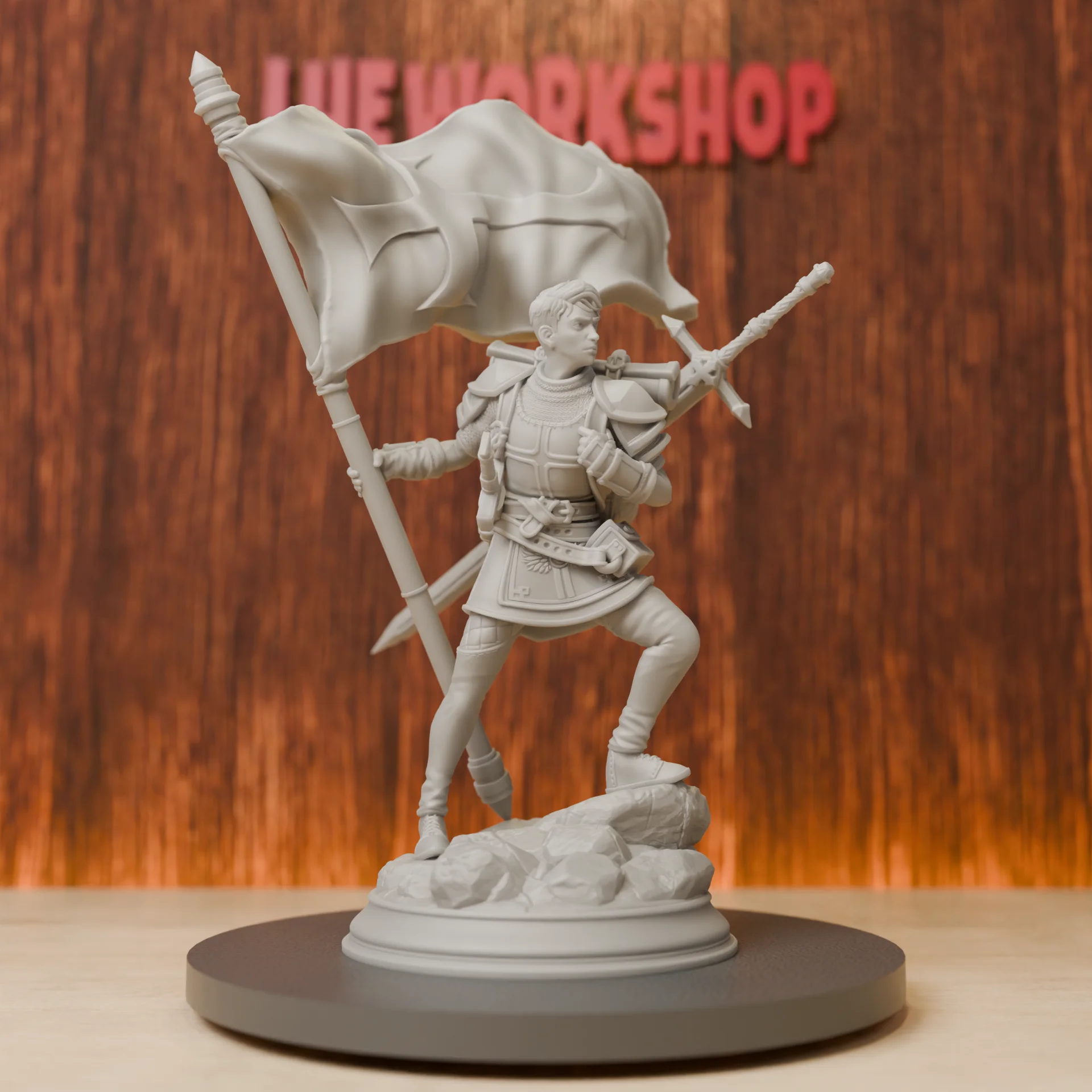 Knight's Squire Miniatures | 28mm-75mm | Resin 3D Printed DND Pathfinder Mini | Unpainted Grey