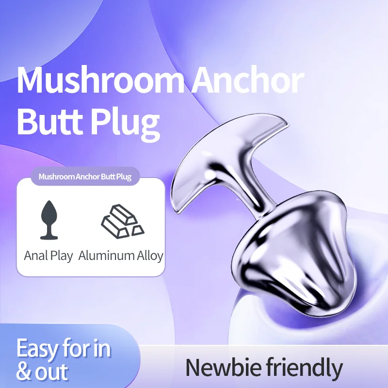 3 Sizes Metal Anal Plug Mushroom Anchor Butt Plug Prostate Massager Anal Toys Dildo Erotic Products Adult Sex Toys for Men Women
