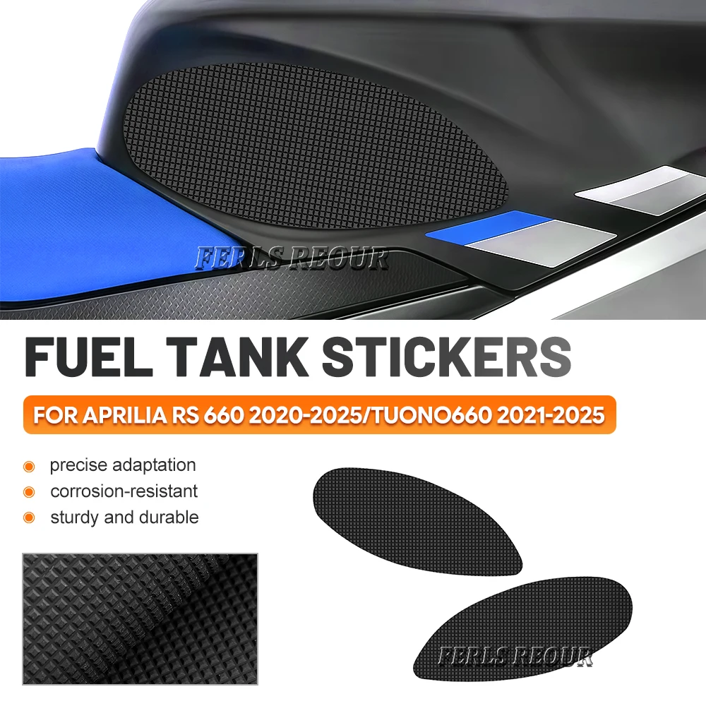 Motorcycle Anti‑Slip Tank Grips Rubber Side Protector Decals For Aprilia RS660 2020‑2025 Tuono 660 2021‑2025