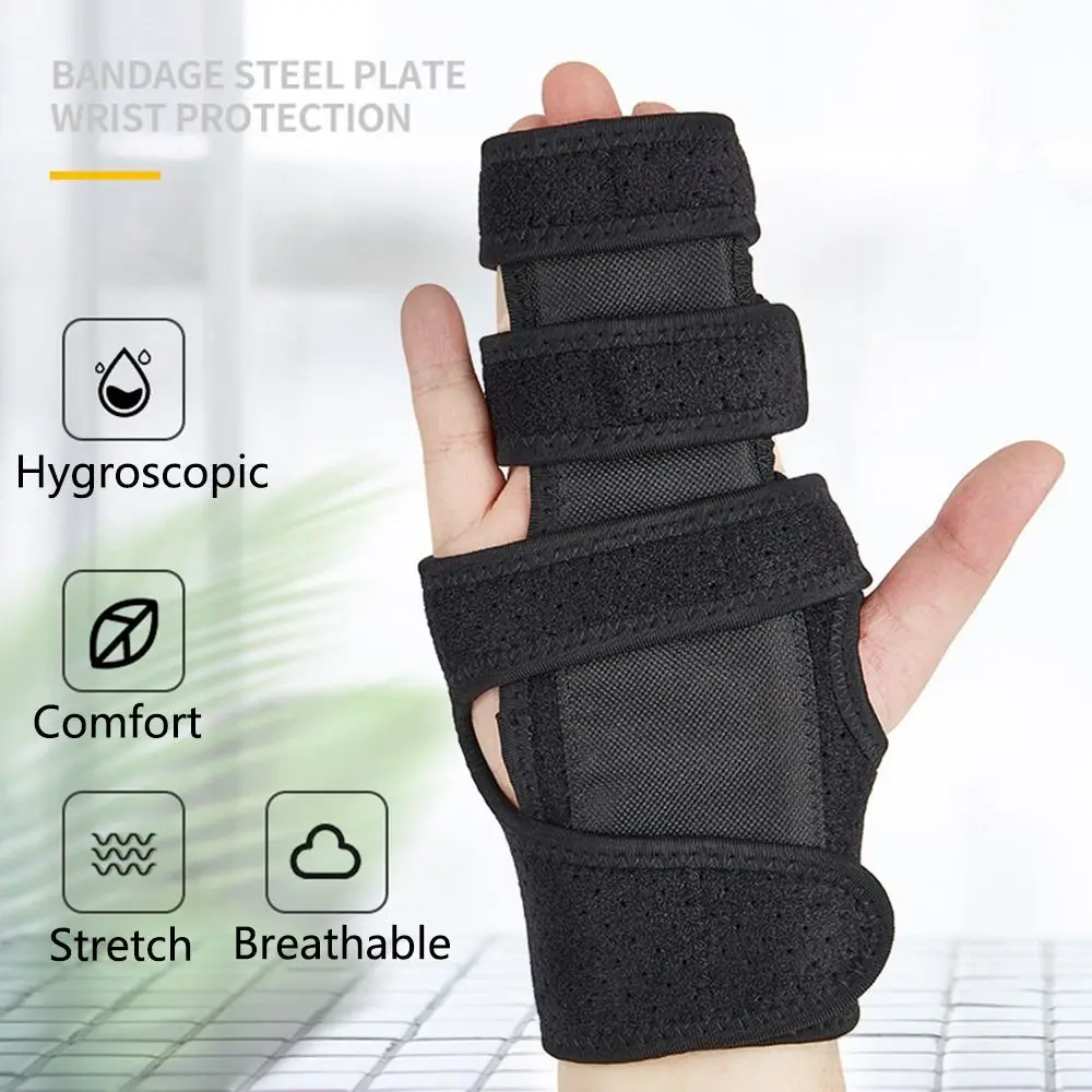 Adjustable Double Fingers Splint Left/Right Straightening Hand Support Brace Night Support Soft Stroke Finger Protector