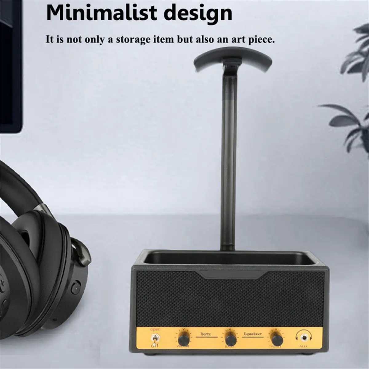 AAAE Multifunctional Headphone Stand with Storage, Wide Curved Gaming Headset Holder for Desk,Stable Headphone Display
