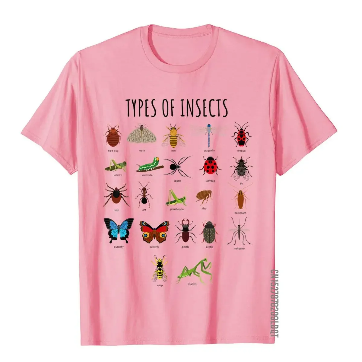 Kids Types Of Insects Bug Identification Science T-Shirt Tops & Tees Cheap Classic Cotton Mens T Shirts Outdoor