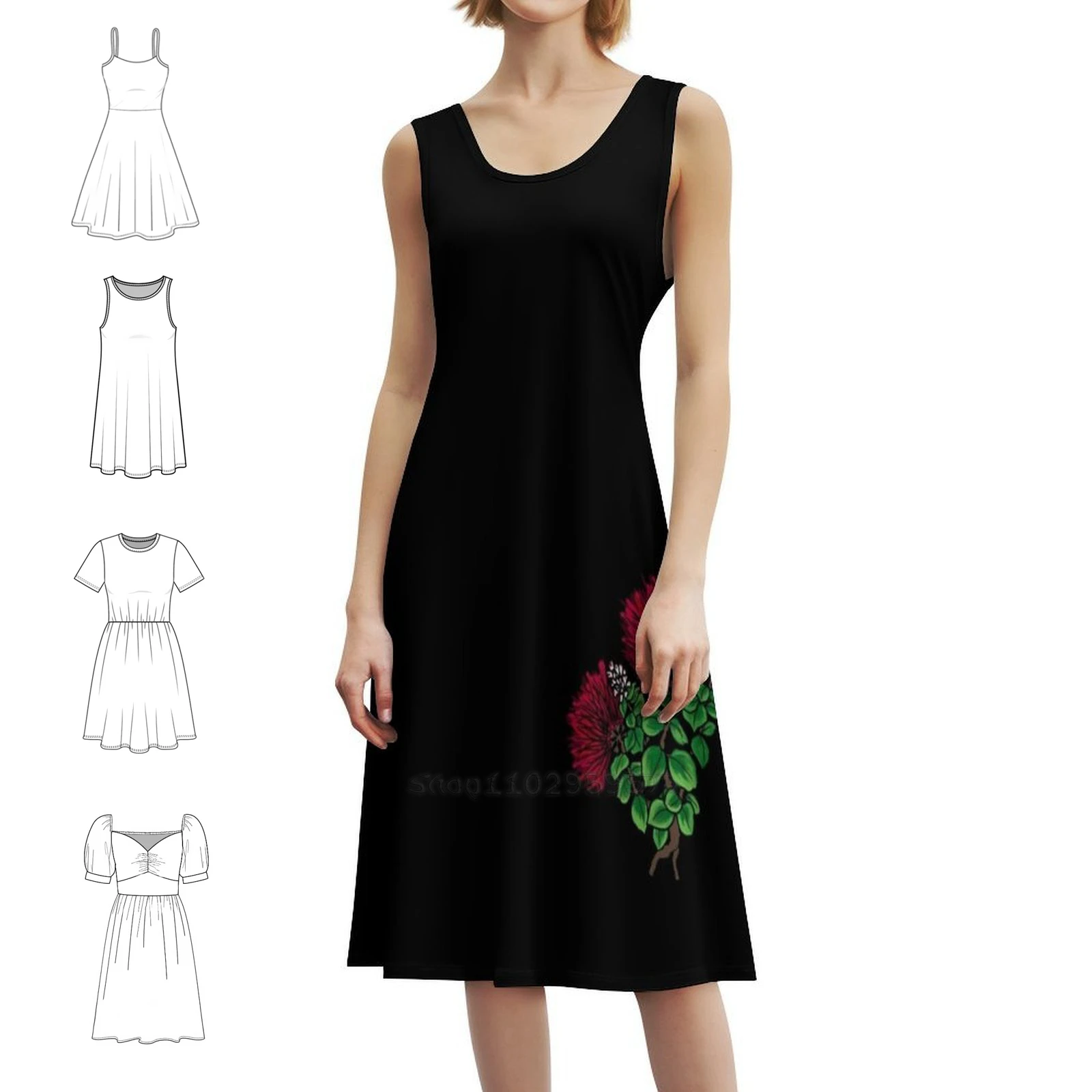 

Ohia Lehua - нарисованное вручную иллюстрация, шикарное платье в стиле бохо, элегантное модное пляжное свадебное платье Ohia Lehua, нарисованное вручную гавайское платье