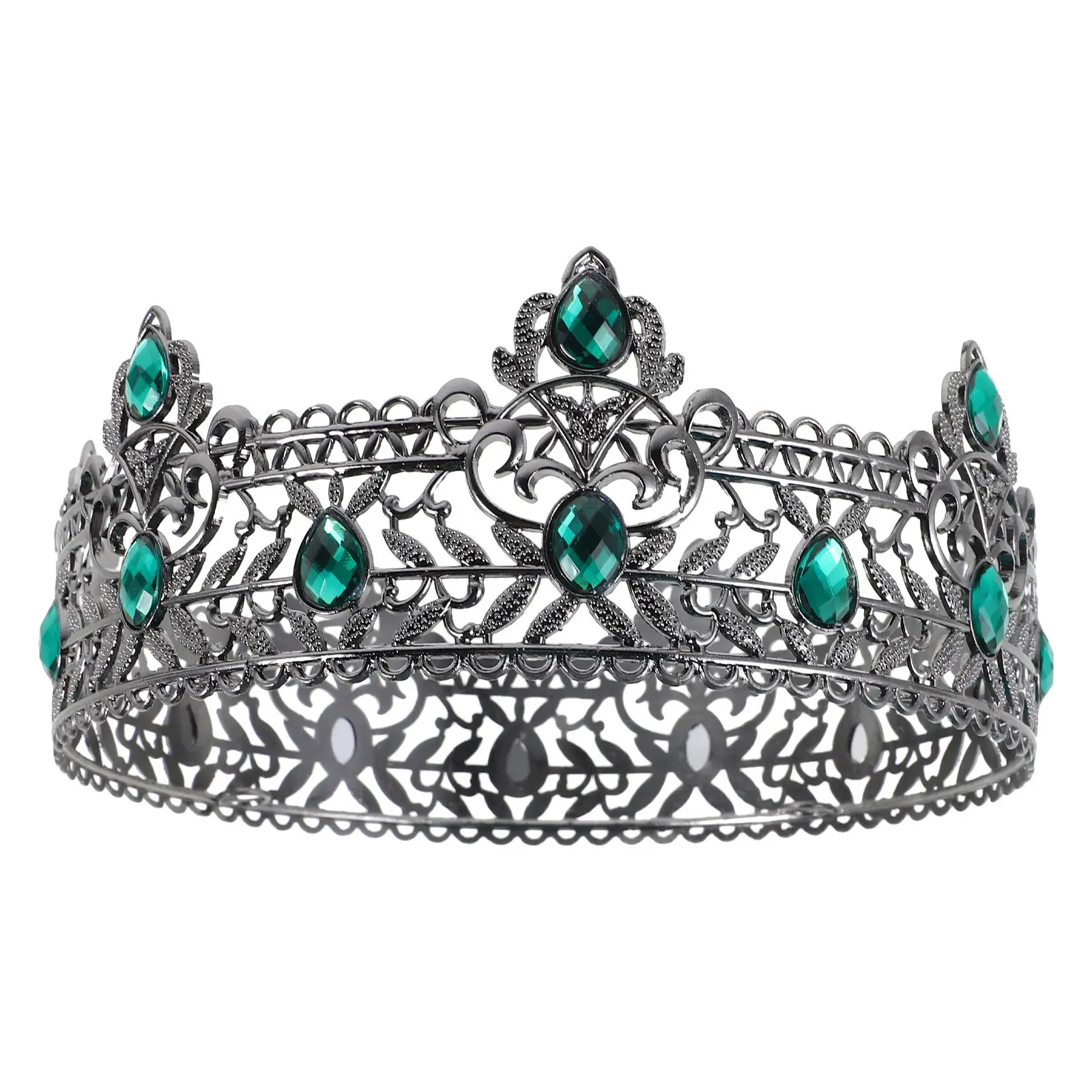 Men's Rhinestone Medieval King Hair Tiara for Cosplay, Halloween, Birthday, and Prom