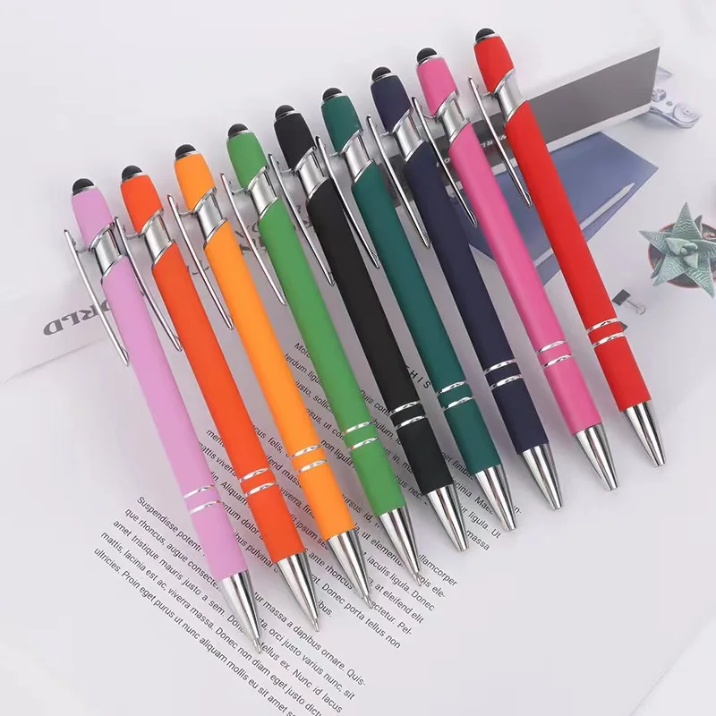 

100Pcs Luxury Metal Ballpoint Pen Metal Stylus Touch Pen for Writing Stationery Gift Pens School Office Supplies Stationery