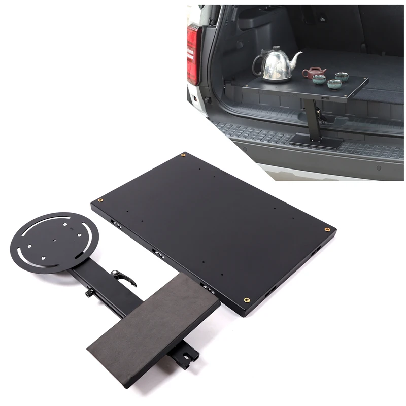 

1piece set carbon steel For Toyota Land Cruiser Prado 250 LC250 2024+car tailgate lock extension small table plate accessories