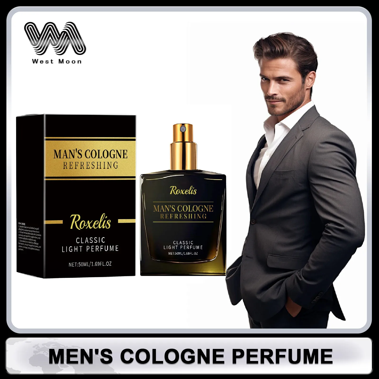 Men Cologne Perfume Long Lasting Charming Scent Add Confident Sandalwood Perfume Light Wood Fragrance Pheromone Perfume Spray