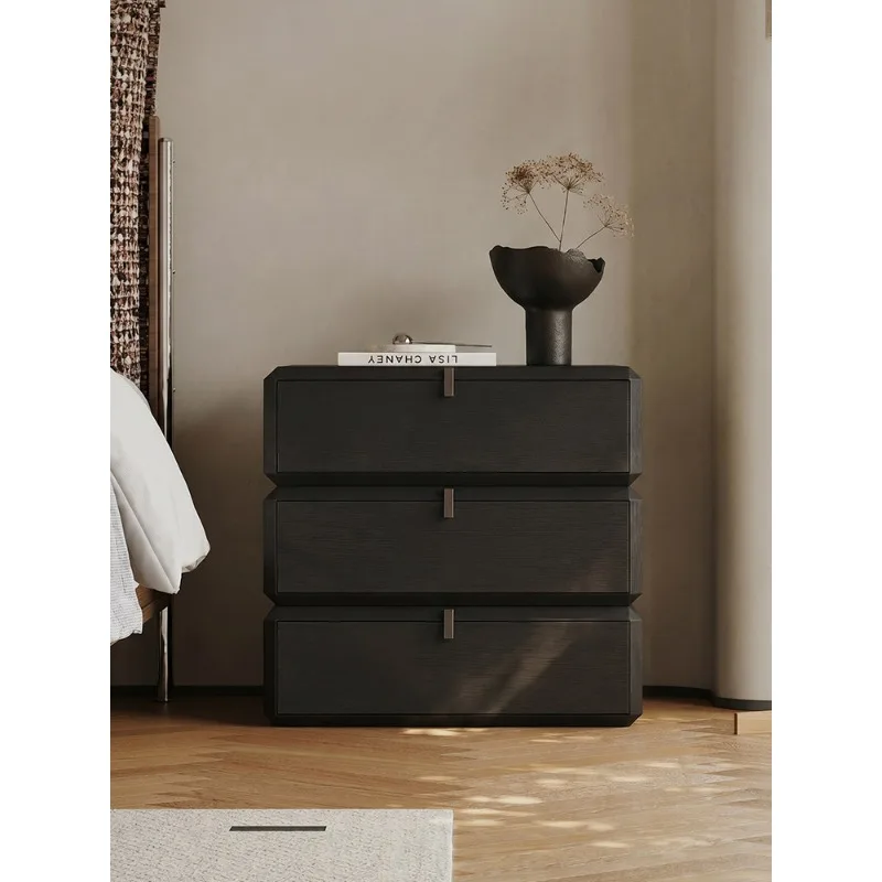 Italian minimalist bedside table multi-function rotary drawer locker