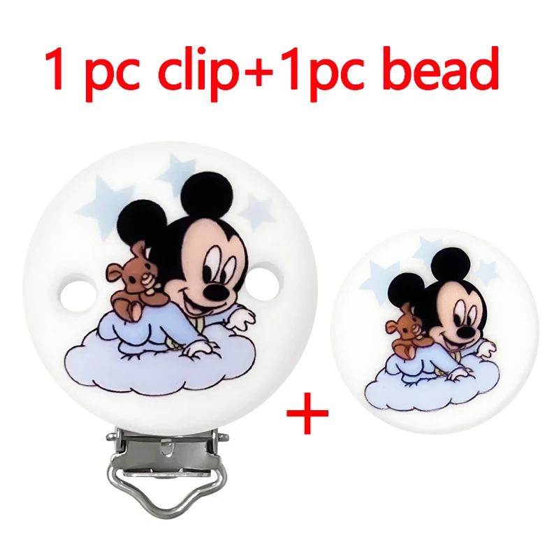 2 Stück/Set Neue Silikon-Cartoon-Muster-Clips DIY Nippelketten-Perlen Schmuckzubehör