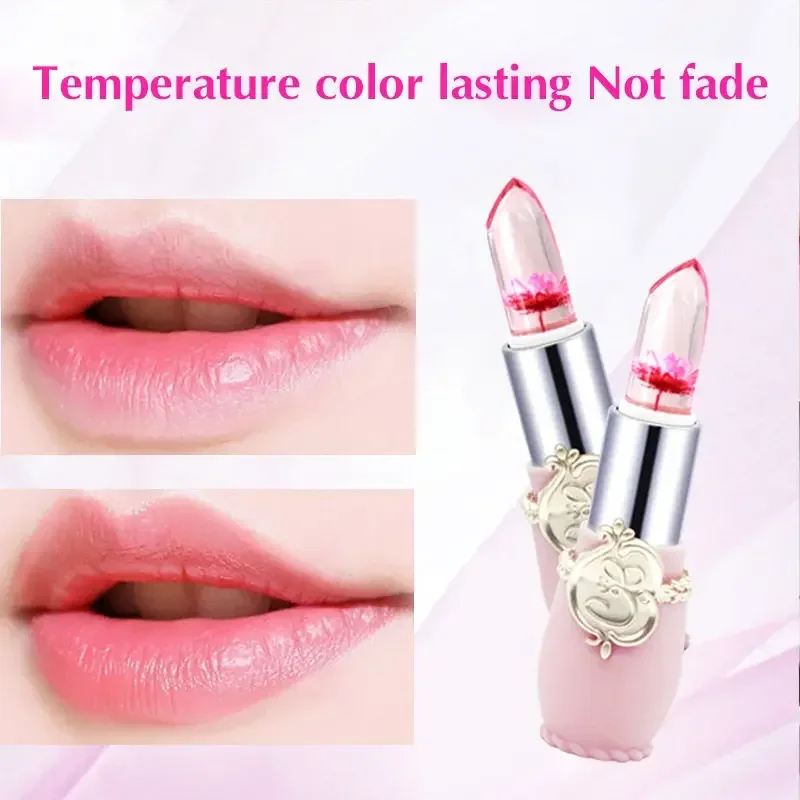 Temperature Color Changing Flower Lipstick Waterproof Long Lasting Moisturizing Crystal Jelly Lip Balm Lips Care Makeup Cosmetic