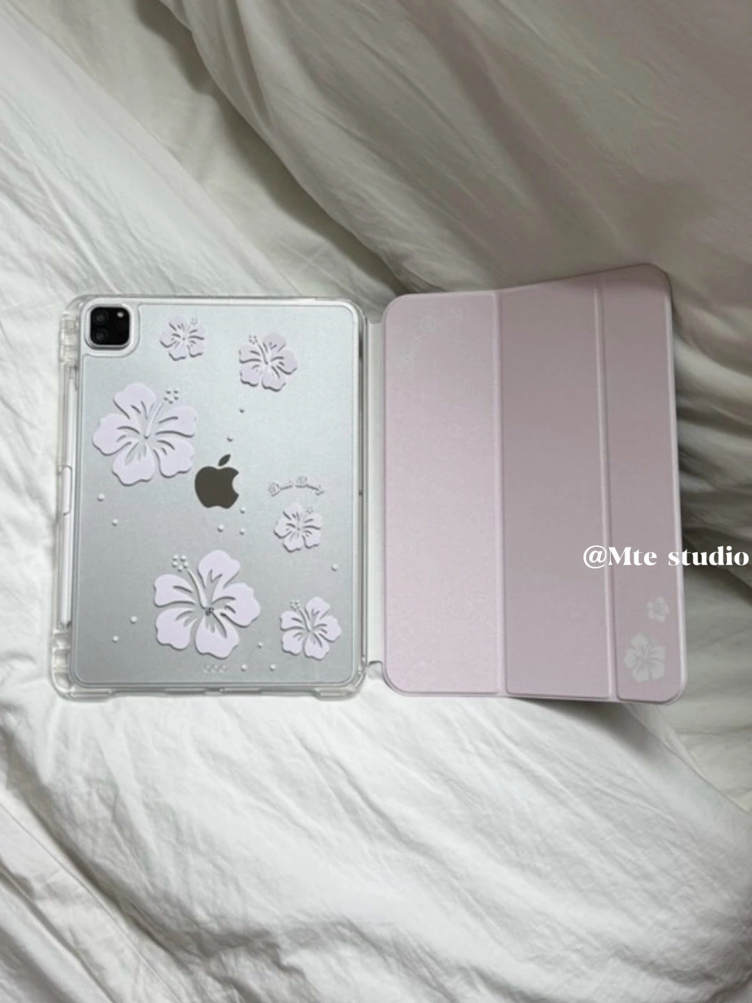 Korean Pink Cherry Blossom Girl Y2K Tablet Case For iPad Pro 11 12.9 13 A16 M2 M4 M3 M5 5/6/7/8/9/10/11th Mini Air 3 4 5 6 Cover