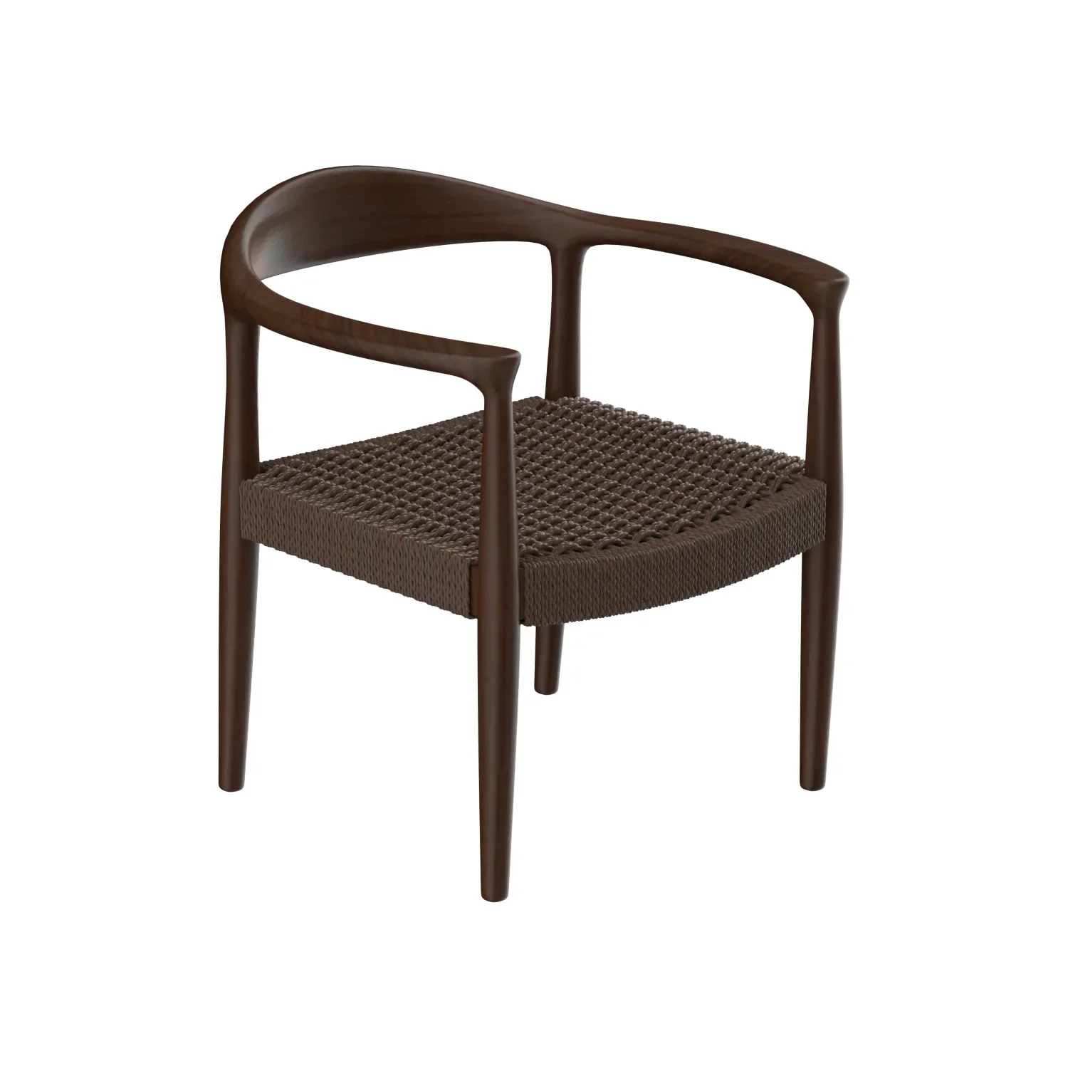 

Nordic solid wood minimalist, horn armrest study tea room negotiation chair, kraft paper double-sided braided rope Hiroshima