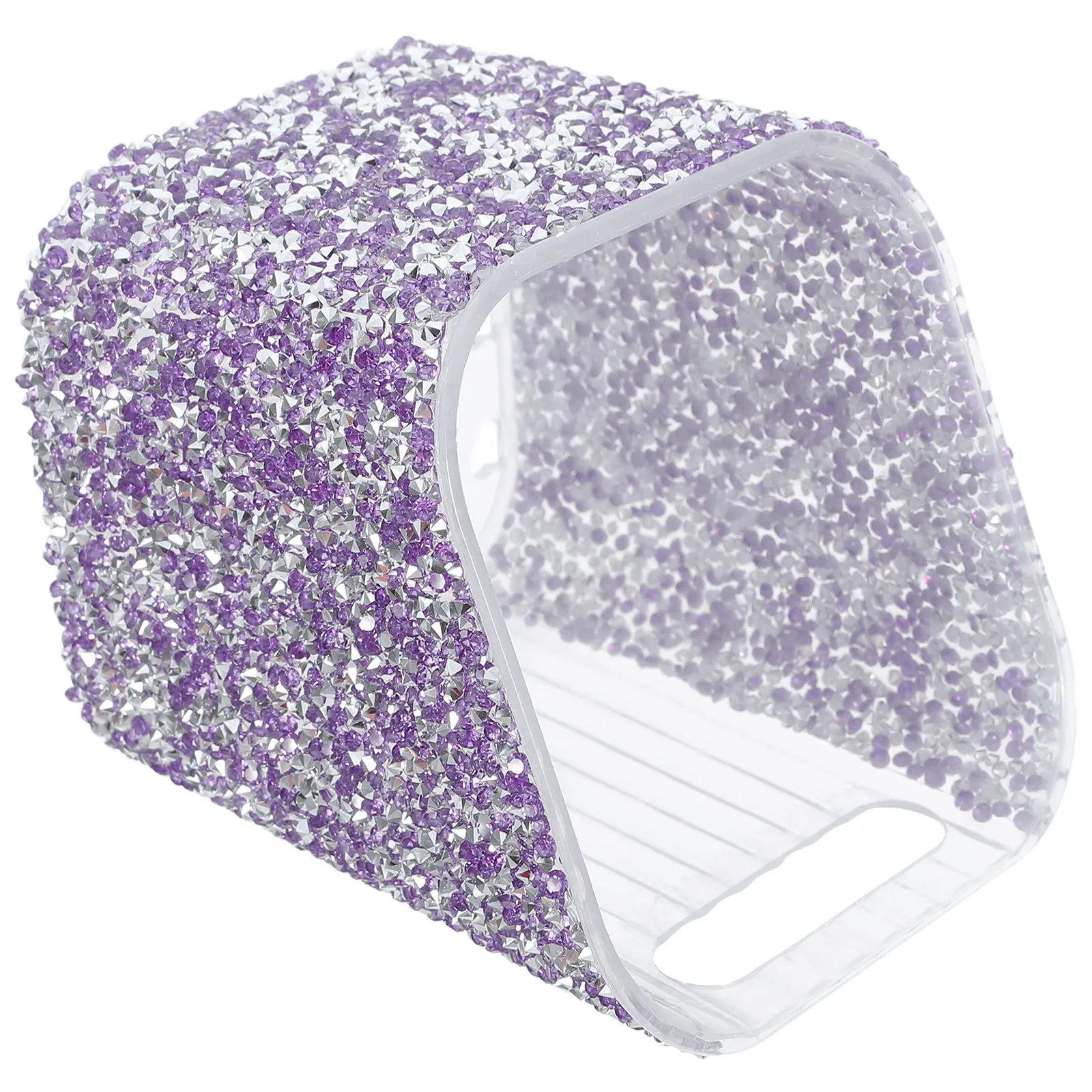 Adhesive Rhinestone Toothbrush Holder Wall Mount Violet Space-Saving Bathroom Organizer Shower Storage Rack Waterproof Glitter