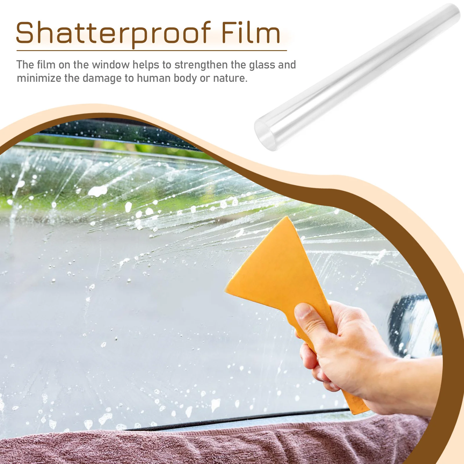 4Mil واضح نافذة فيلم شاتيربروف الزجاج حماية ملصق واقية من الانفجار فيلم أمان للمنزل مكتب سيارة الزجاج الأمن #2