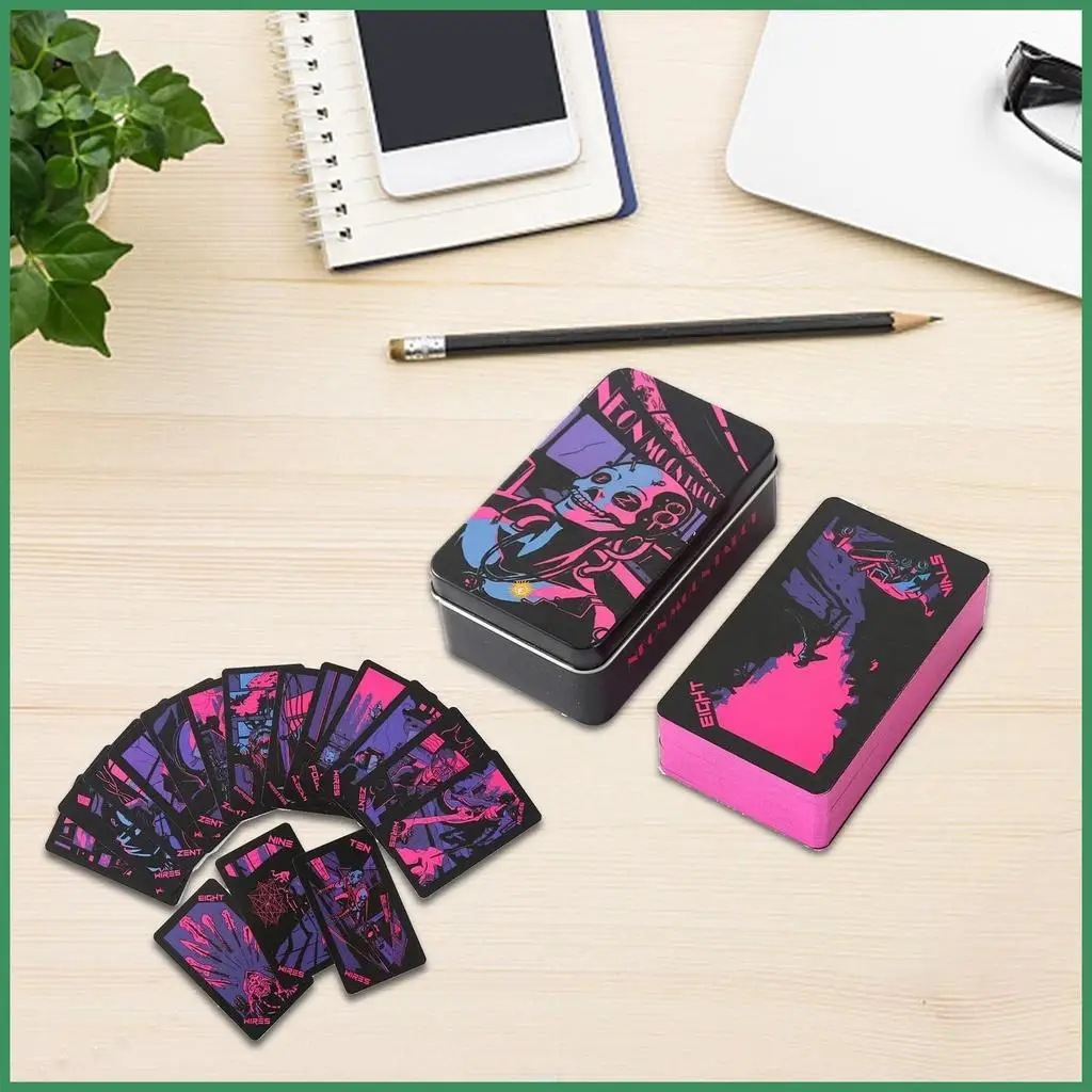 Neon Moon Tarot Decks English Version Tarot Cards for Beginners Professionals Fortune Telling Card Deck Table gelaomy 10x6x4cm C