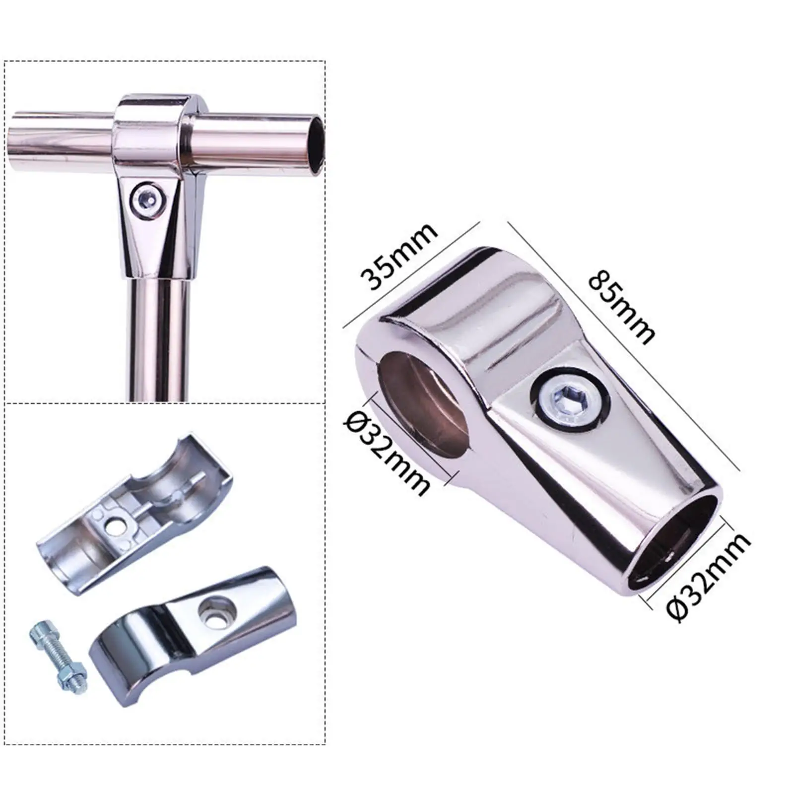 Rohrverbinder Innendurchmesser 1,26 Zoll T Rohrschellenverbinder für Zaun