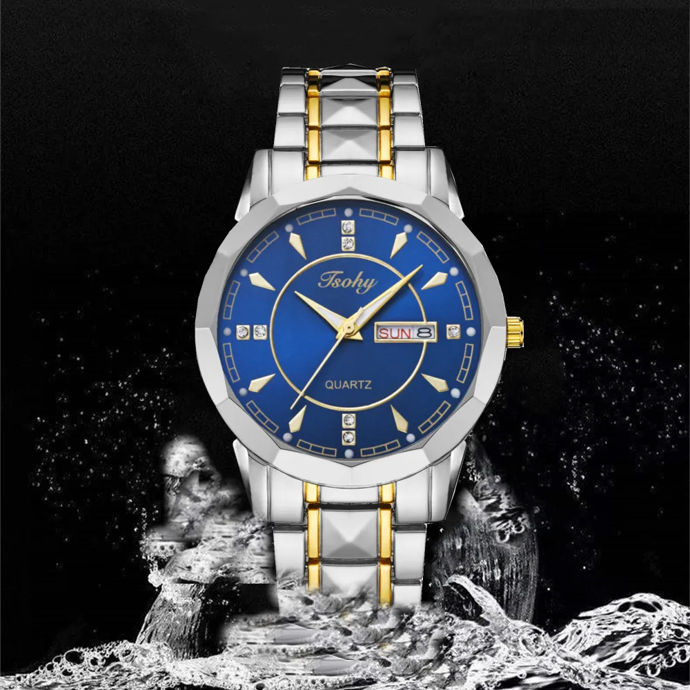 잘 생긴 다각형 남성용 시계, 분위기 등급, 내구성 패션, 비즈니스 학생, 새로운 개성 트렌드