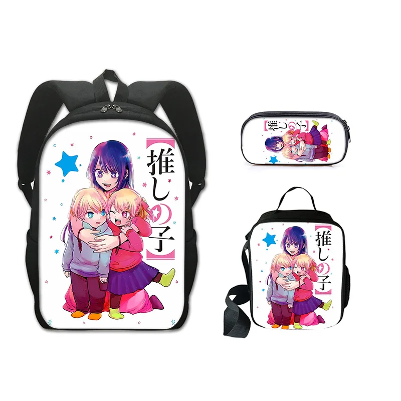 

Cartoon Popular New oshi no ko 3D Print 3pcs/Set Student School Bags Laptop Daypack Backpack Lunch bag Pencil Case