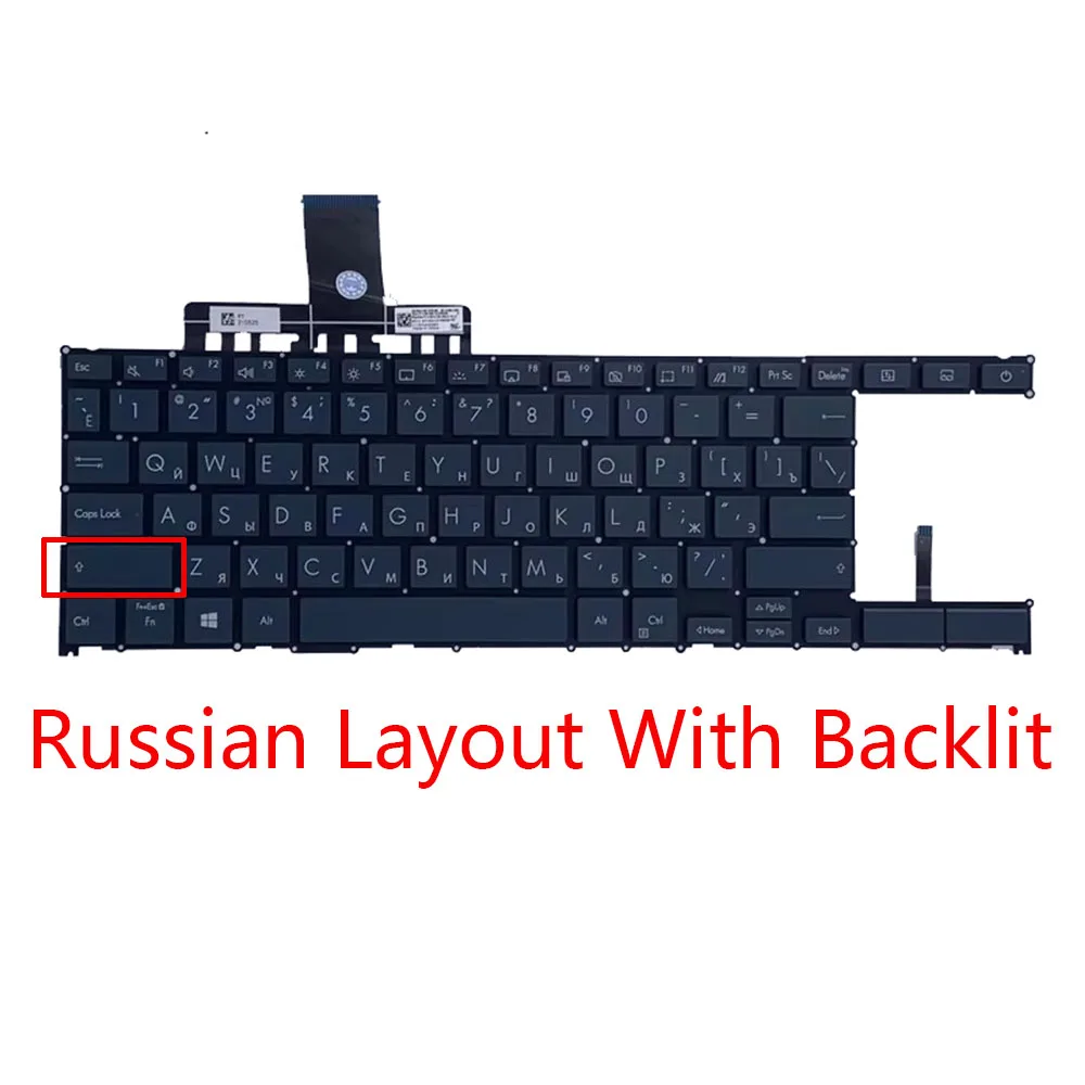 Russian Backlit  Laptop Keyboard For ASUS Zenbook Duo 14 UX482 UX482E UX4100E UX482J Backlight