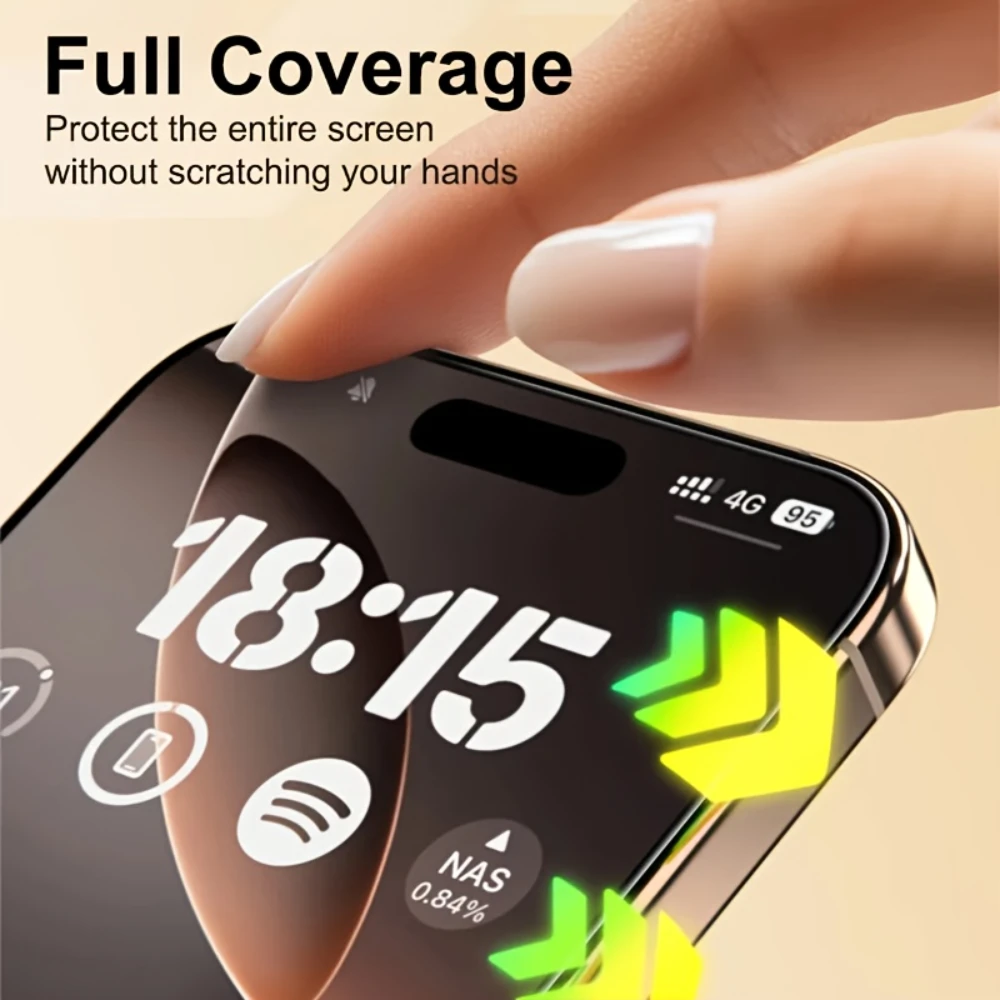 NNBILI 4 قطعة واقي شاشة من الزجاج المقسى مناسب لهاتف iPhone 17 16 15 Pro Max 14 13 12 11 Pro Mini XR XS Max زجاج واقي