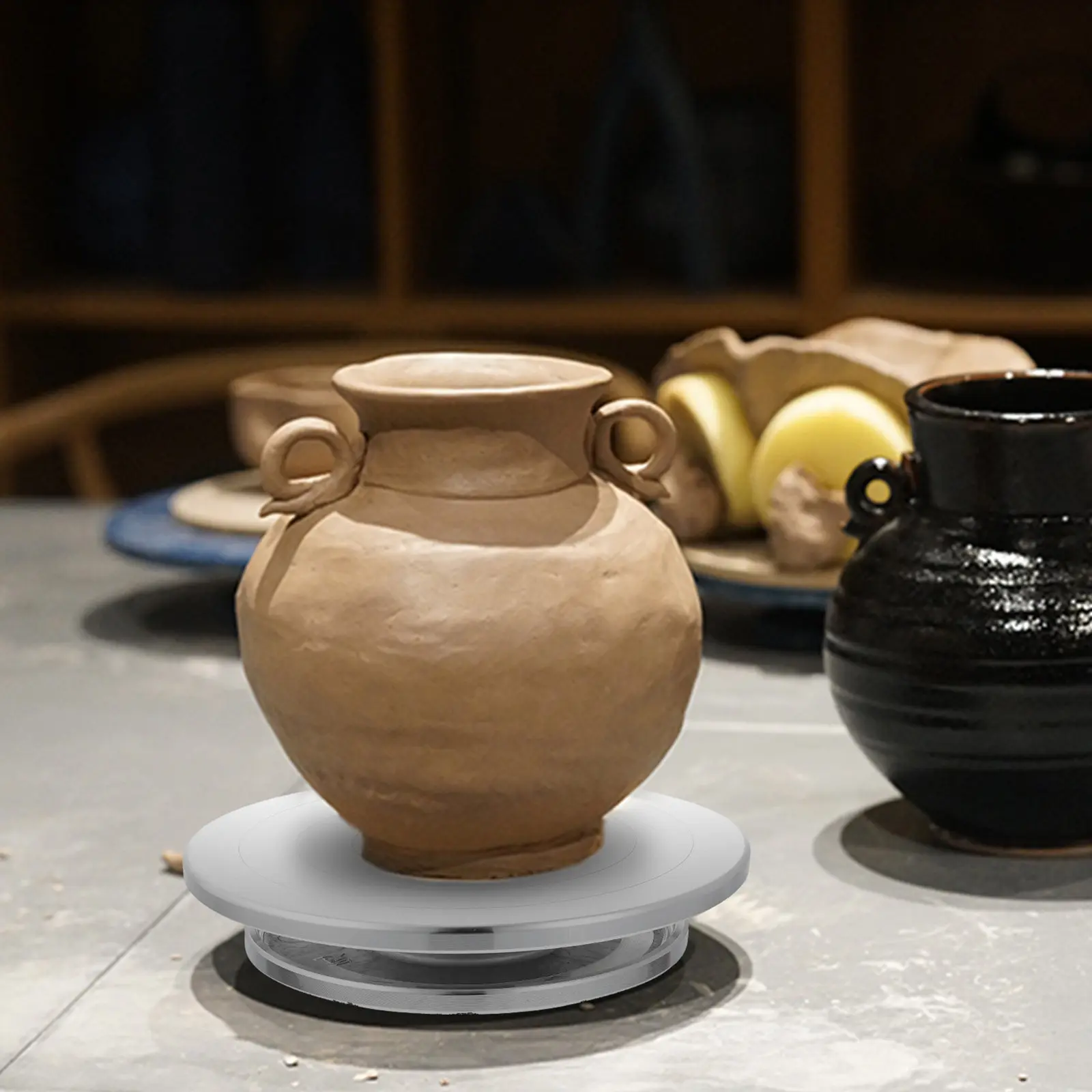 

Aluminum Alloy Pottery Turntable Turntable for Clay Sculpture Ceramic Crafts Making Rotating Wheel Healthy Safe Secure Flat Base