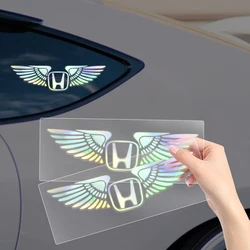 Car Logo Angel Wings Decoration 3D Reflective Waterproof Sticker For Honda Civic Odyssey HR-V City Accord Jazz Car Accessories