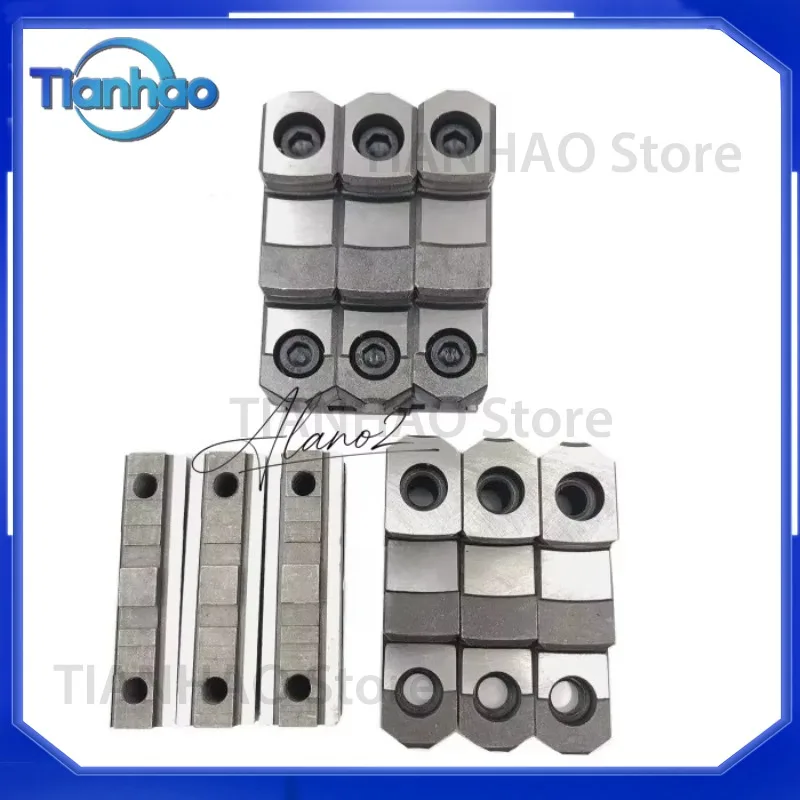 3Pcs C Type Three Jaw Chuck with Public Ring for 200C 250C 320C 400C 500C Lathe Machine Upper Lower Movable Jaw Sliding Seat