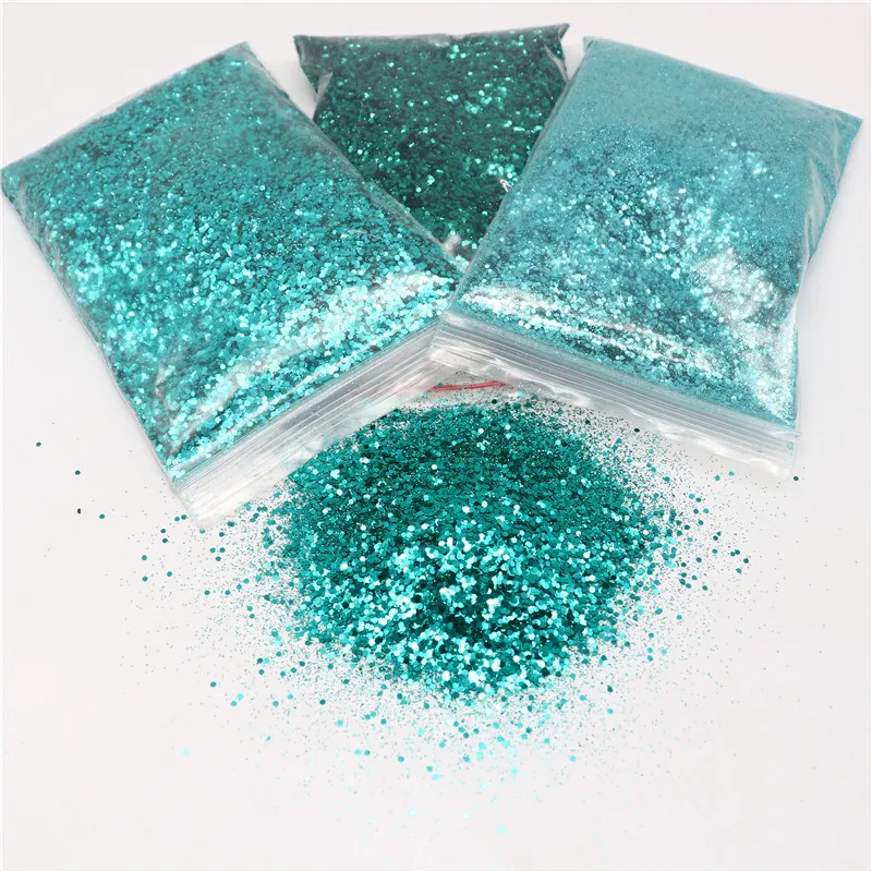 1 Can of 10Ml 50g Green Neon Pigment Powder Deep Sea Mixed Series 3D Slice Holographic Glitter Sequin Autumn Nail Decoration