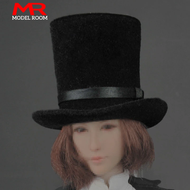 ZYTOYS ZY5032 1/6 Scale Black Top Hat Model PVC Magician Hat Soldier Clothes Accesspries Fit 12\'\' Male Feamle Action Figure Body