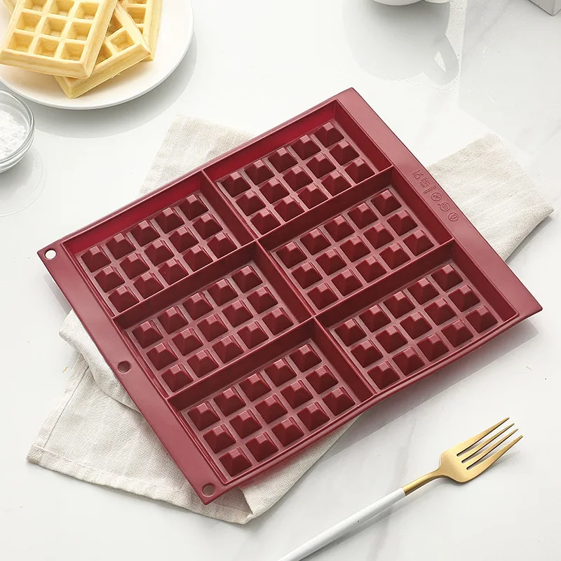 LMM cake mold cookie chocolate silicone mold 6 even waffle baking mold