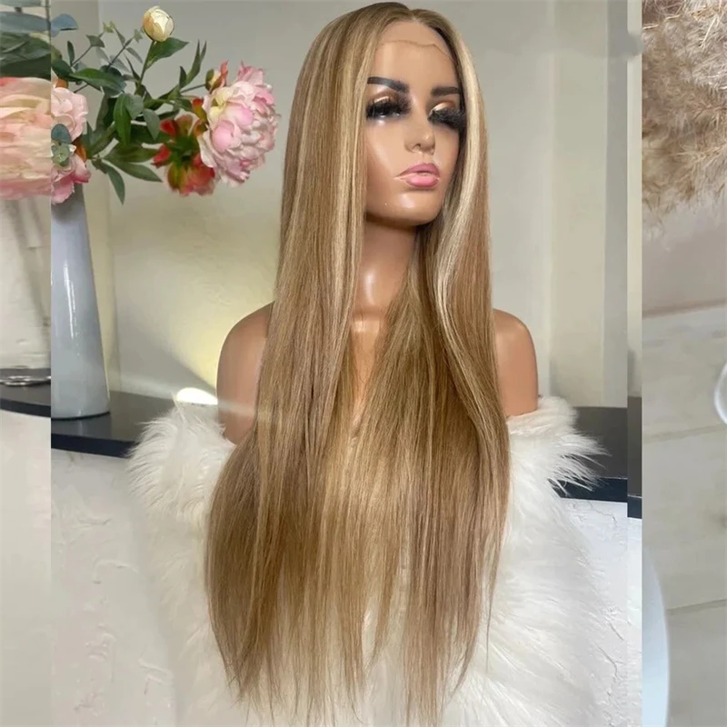 13x6 Hd Transparent Lace Frontal Wig Human Hair 613 Blonde Colored Straight Ash Blonde Full Lace Human Hair Wigs Ombre Highlight