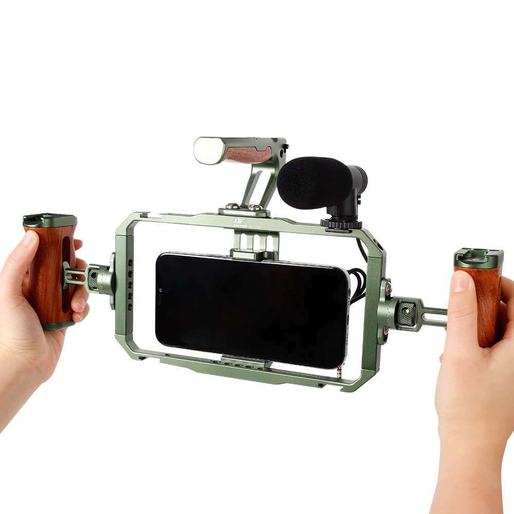 

BAFANG Universal Mobile Phone Rig Kit With Handles, Aluminum Handheld Stabilizer For IPhone For Samsung Other Android