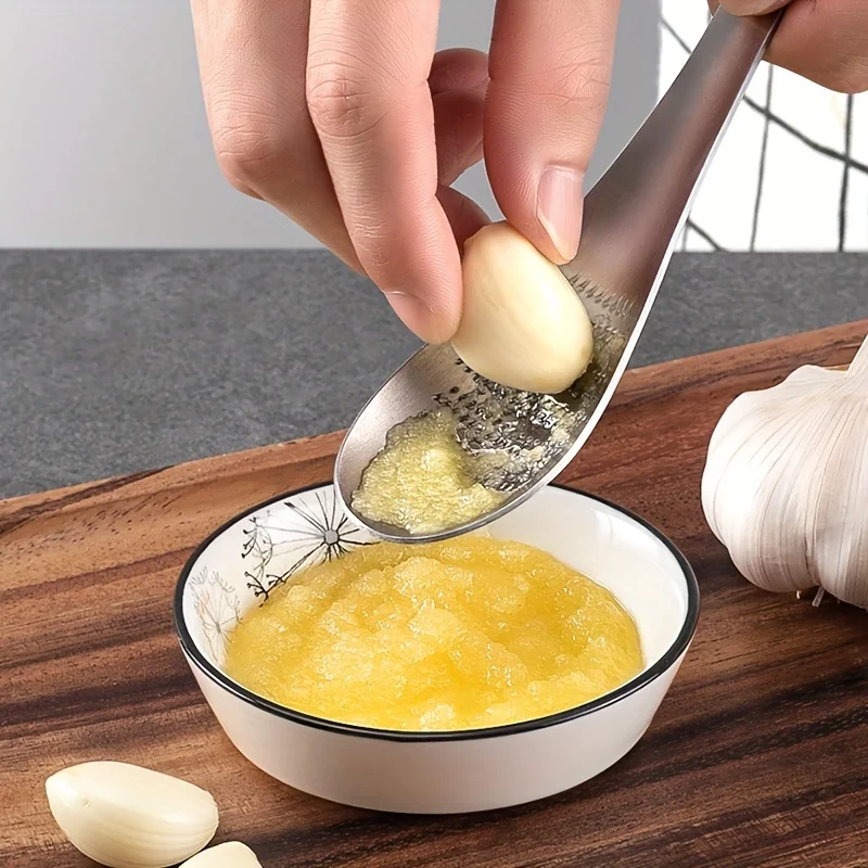 Grinders, Stainless Steel Ginger Grinding Spoon, Garlic Puree Divine Tool, Manual Mashing Of Garlic, Mashed Garlic, Garlic Mince