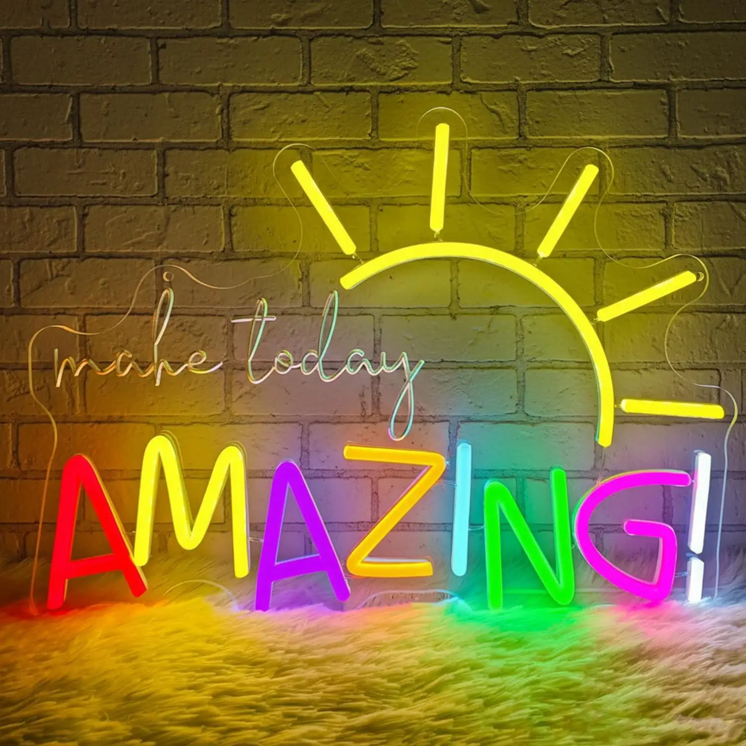 Make Today Amazing Neon Sign USB Dimmable LED Light for Bedroom Office Living Room Motivational Wall Art Decor Gifts Night Light