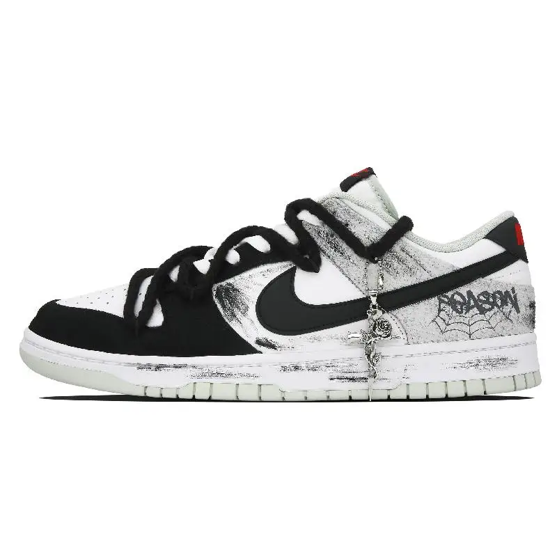 

[Custom Limitations of the male style]Nike Dunk Low Retro'Plaid' Low Top Skateboard Shoes Men's Black White