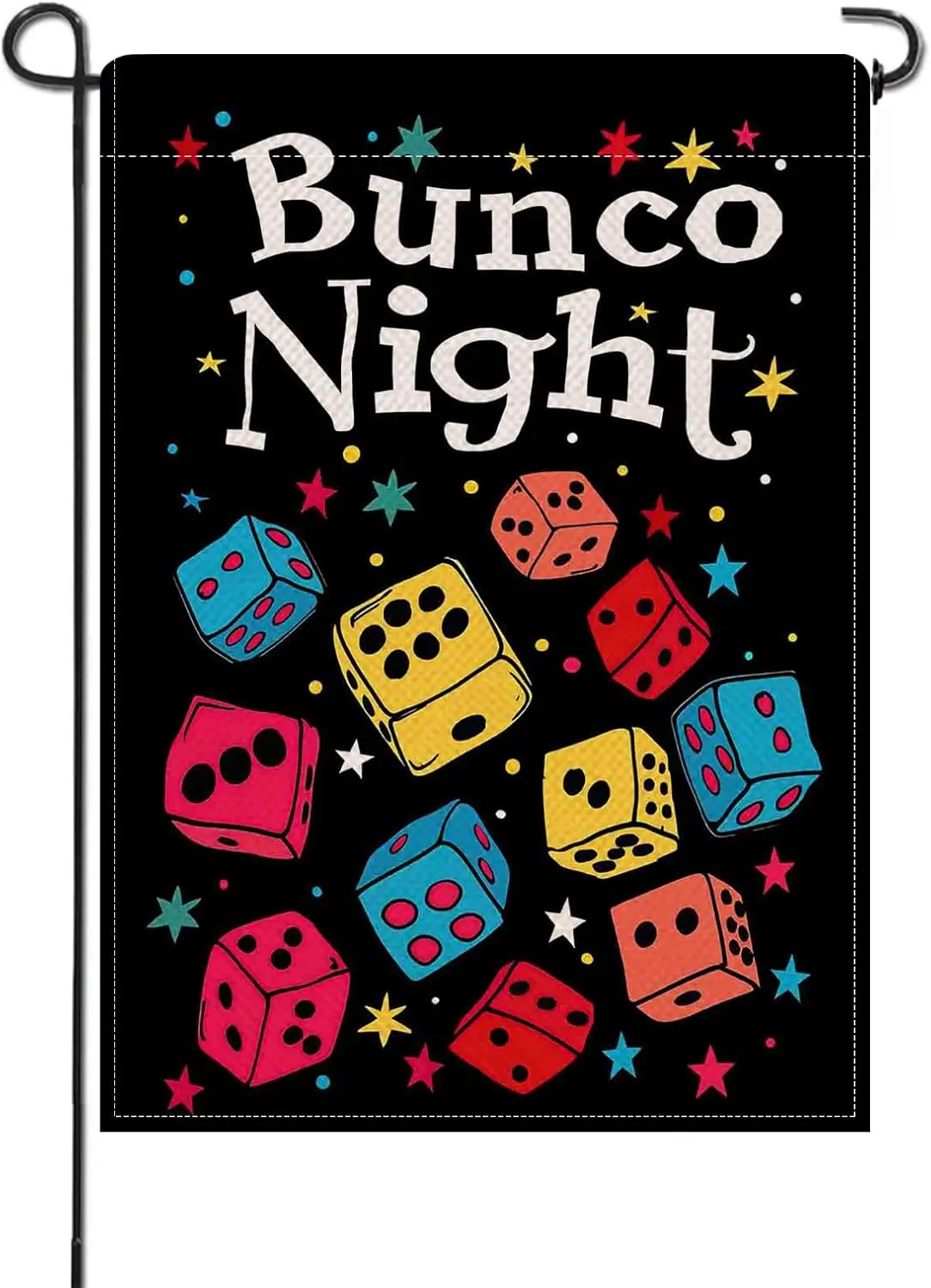 Artofy Bunco Night Small Decorative Garden Flag, Interests Game Dice Bingo Hobbies Leisure Activity Yard Lawn Outside Decor, llz