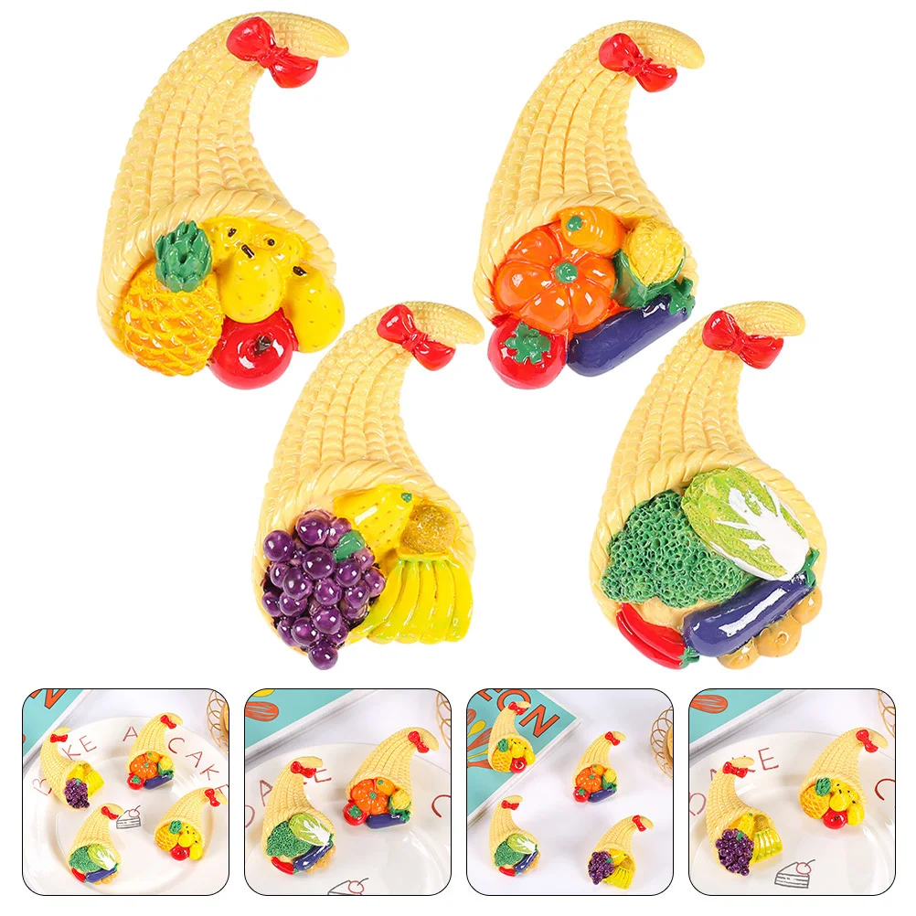 

4 Pcs Unique Design Decor House Fruit Shop Decoration Phone Shell Ornament Mini Kitchen Vegetable