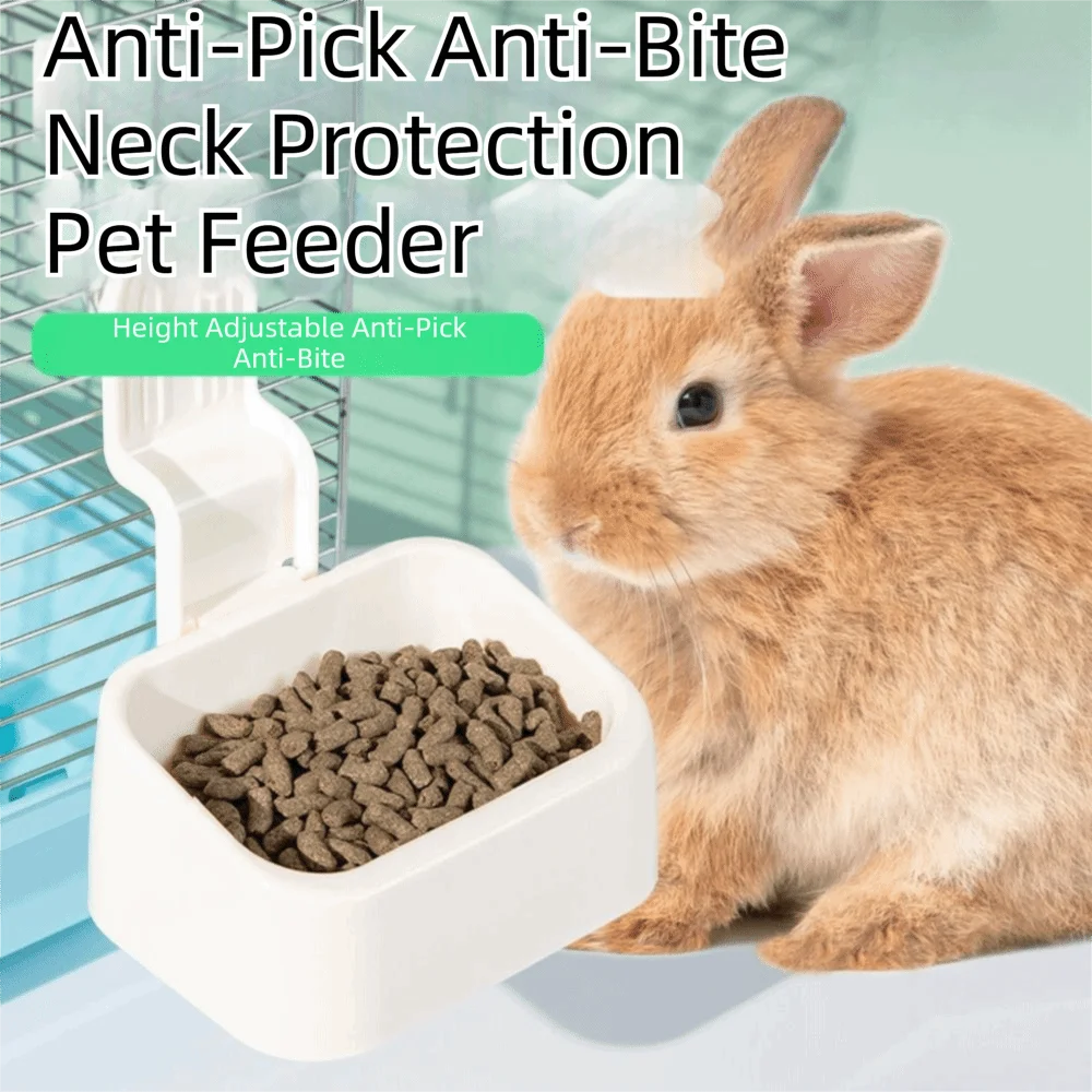 Large Capacity Rabbit Food Bowl Bite Resistant Hangingc Small Pet Feeder Detachable Easy installation Rabbit Feeding Dish