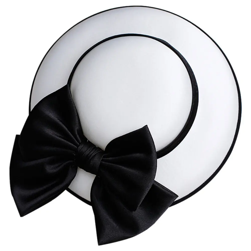 

1Pcs White French Style Retro Hat Women Elegant Party Dress Hat Dinner Banquet Wedding Stylish Noble Bowler