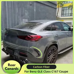 Car Rear Bumper Spiltters Side Scoop Canards for Mercedes Benz GLE Class C167 Coupe GLE450 GLE53 GLE63 AMG 2020UP Carbon Fiber