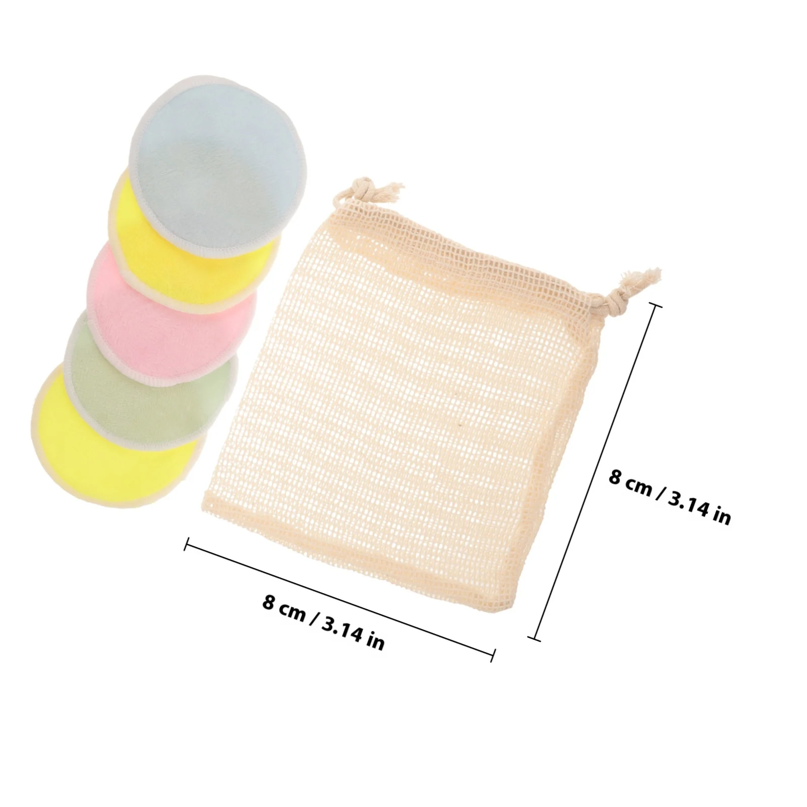 5Pcs Reusable Powder Soft Makeup Remover Pads Washable Double-Sided Facial Cleaning Pads Effective Makeup Removal Tools