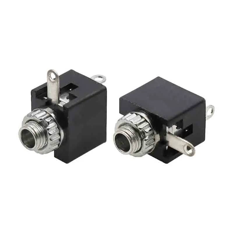 2.5mm headphone jack PJ-201M, 2.5mm audio/video jack, mono, M4 thread, 3-pin vertical type