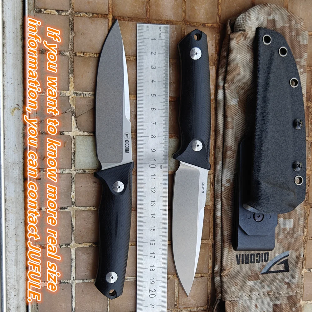 

DICORIA Новый BlackGlory Real DC53 60 HRC Нож с фиксированным лезвием G10 Ручка Тактические охотничьи ножи Кемпинг Выживание Открытый EDC Инструмент