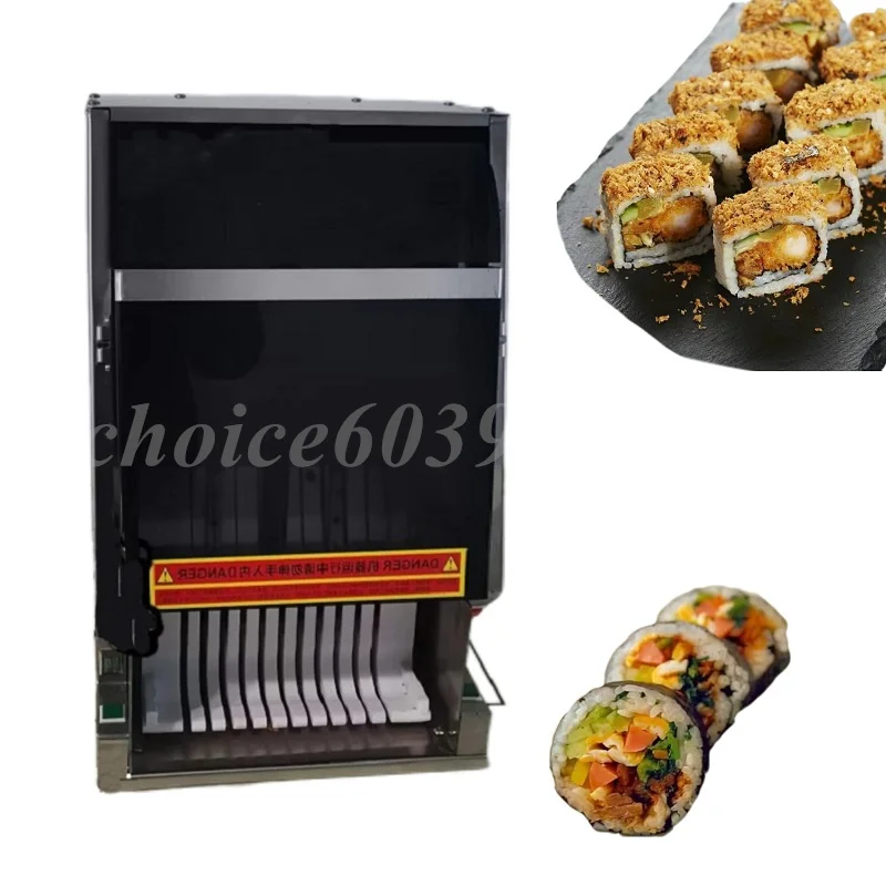 Commercial Stainless Steel Sushi Slicer Automatic Sushi Roll Cutting Machine Seaweed Rice Roll Cutter Nigiri Sushi Machine