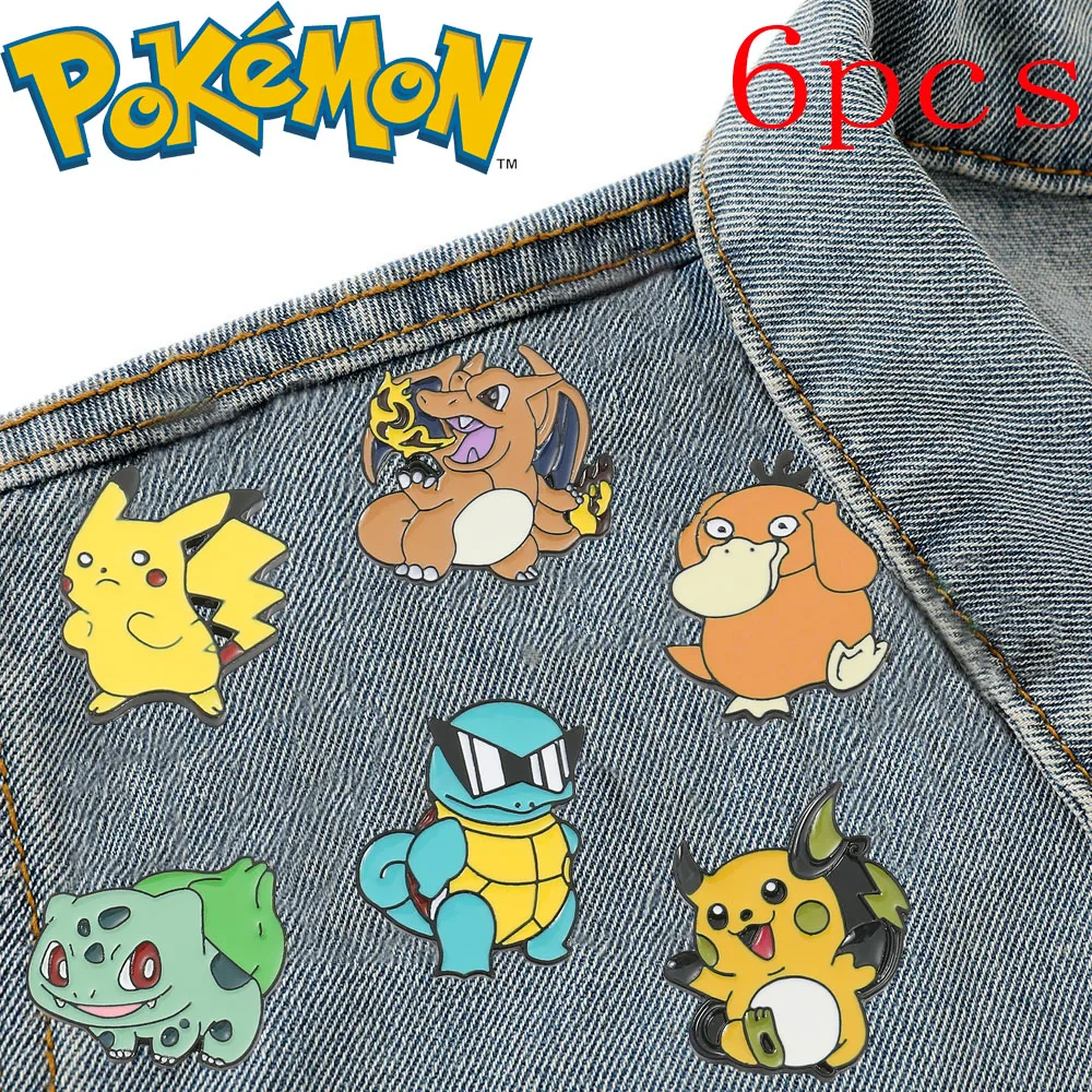 

1set Pokemon Creativity Brooch Pikachu Charmander Gengar Enamel Pins Fashion Shirt Bag Pin Accessories Jewelry Gifts Decoration