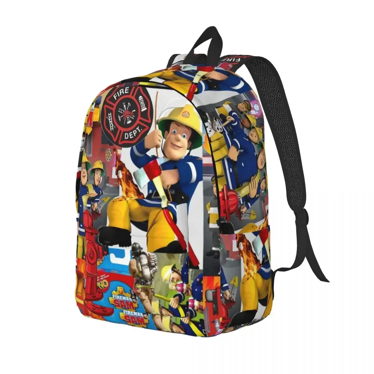 Fireman Sam Cartoon Firefighter Anime Backpack for Preschool Primary School Student Bookbag Boy Girl Kids Daypack Lightweight