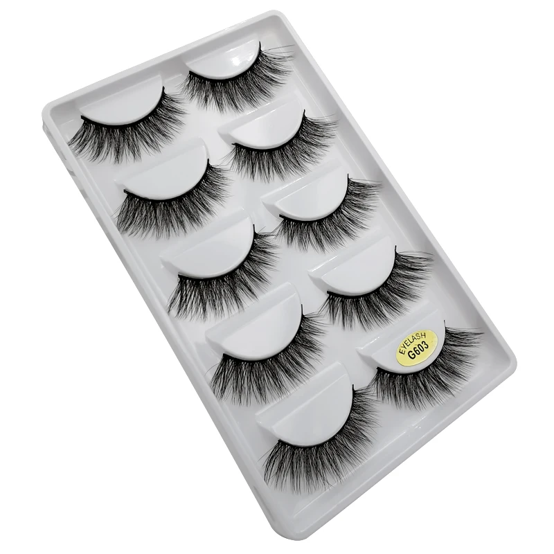 YSDO 3D Mink Lashes 3/5 Pairs Dramatic False Eyelashes Strip Soft Thick Fake Lshes Natural Long Eye Lash Extensions Makeup Tools