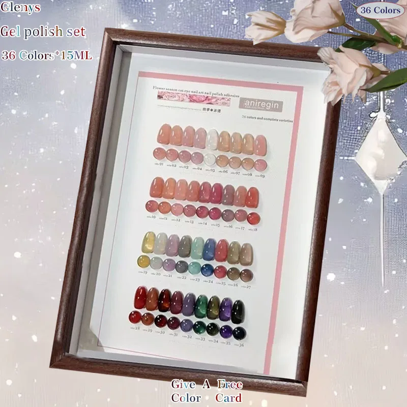

Glenys 36 Color Four Season Ice nail polish Gel Net Red Popular Soaking gel belongs to your nail color varnish set 15ml