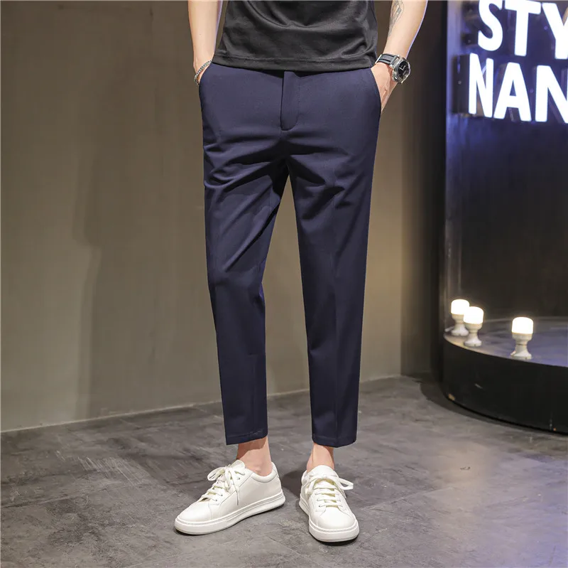 2023 British Style Summer Thin Business Dress Suit Pants Men Clothing Slim Fit Casual Office Trousers Formal Plus Size 28-38